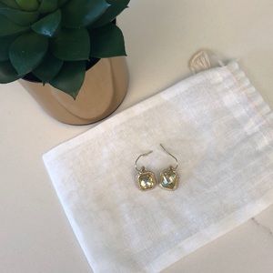 Cushion Cut Wire Hook Earrings